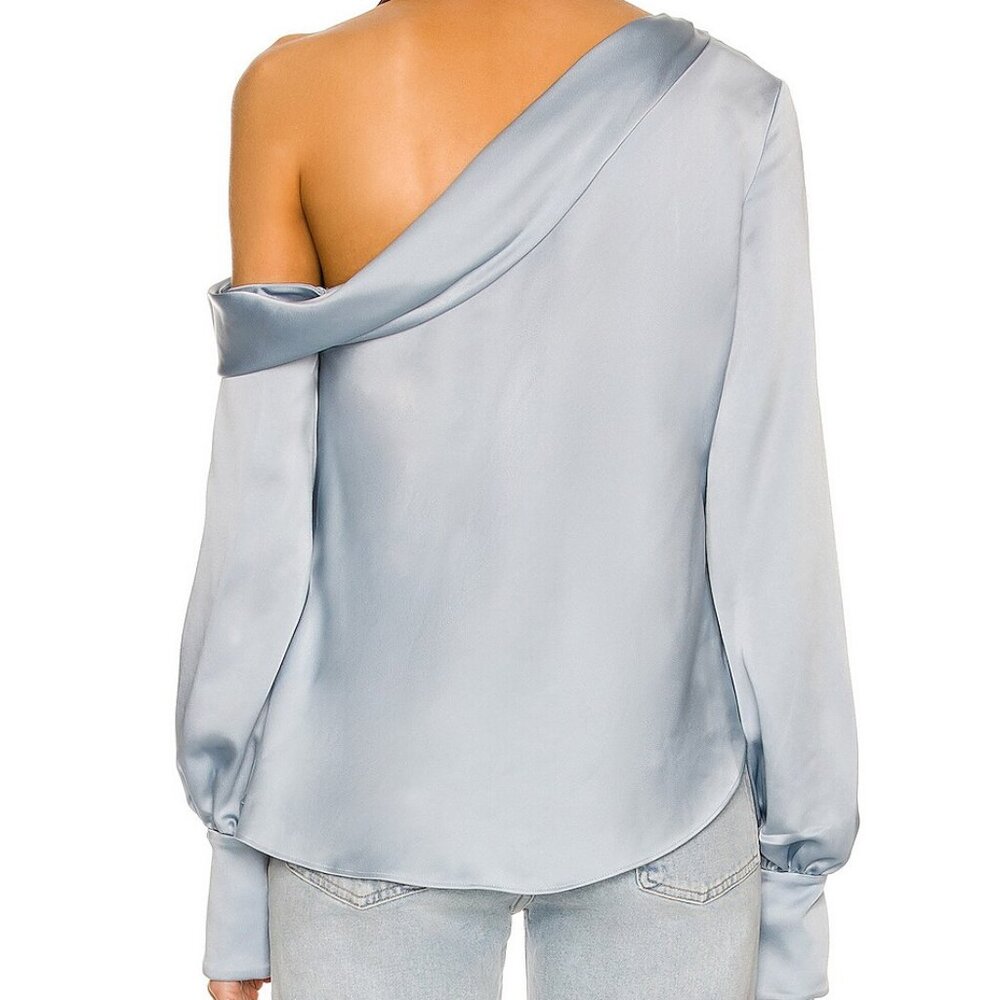 Jonathan Simkhai Alice Satin One-Shoulder Top, Co… - image 2